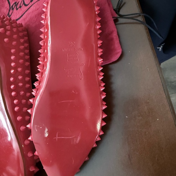 Christian Louboutin Red Studded flats - Picture 5 of 13